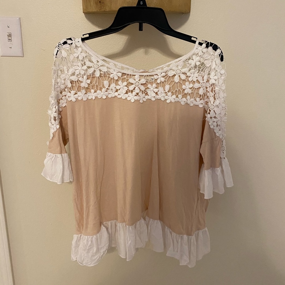 Blush top with lace